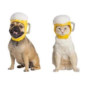 Thrills & Chills Beer Mug Headpiece Pet Hat Costume Halloween Dog Cat Size L/XL